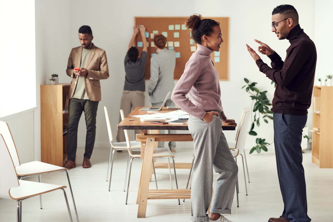 Copper-accented workspace for audience strategy sessions