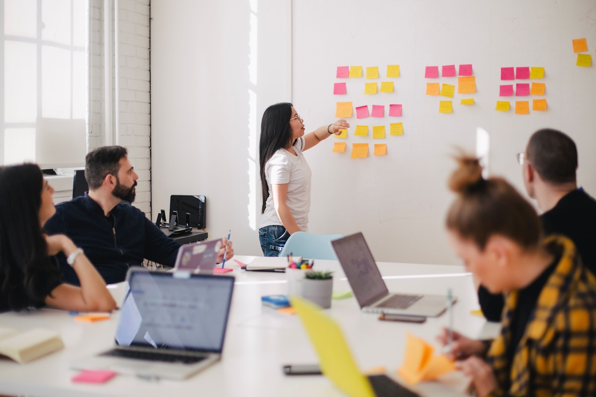 Audience persona workshop with sticky notes in Vancouver